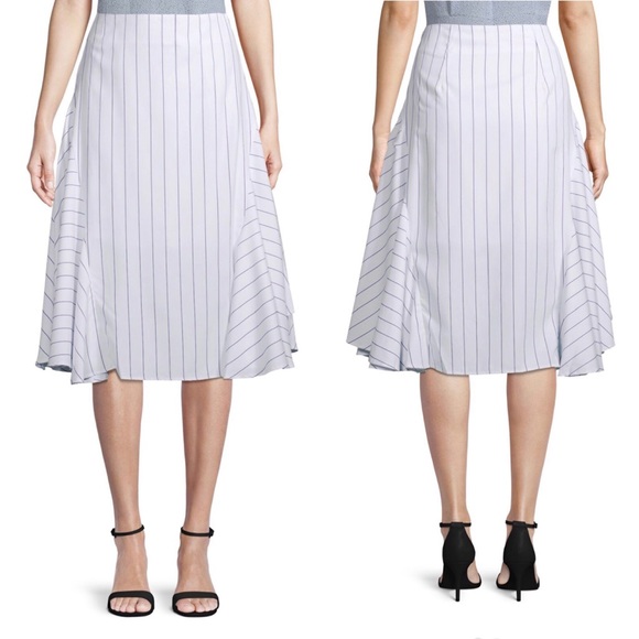 J.O.A. Dresses & Skirts - J.O.A. Striped Fit-and-Flare Midi Skirt